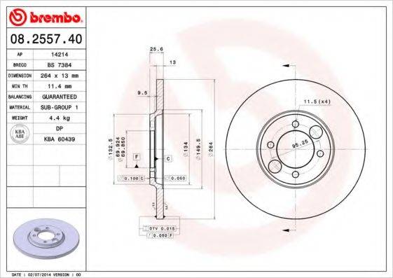 Тормозной диск BS 7384 BRECO