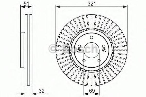 Тормозной диск 0 986 479 692 BOSCH