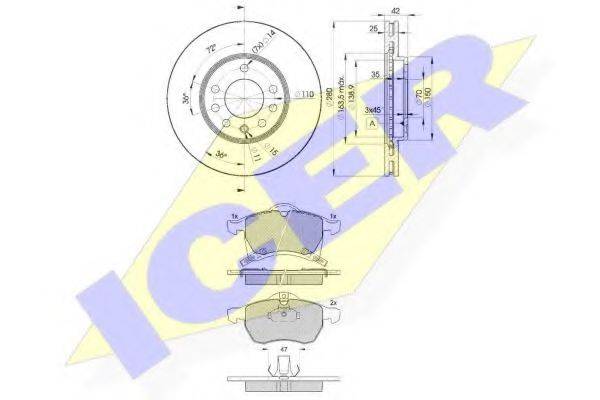 Комплект тормозов, дисковый тормозной механизм 31248-9060 ICER
