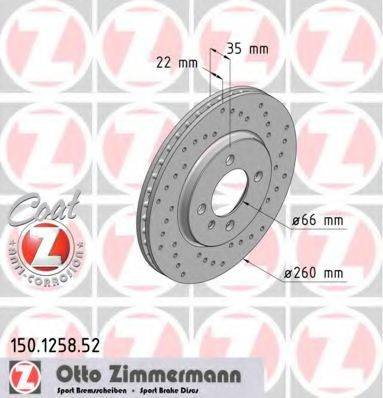 Тормозной диск 150.1258.52 ZIMMERMANN