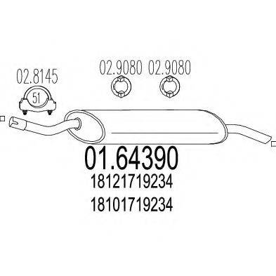 Глушитель выхлопных газов конечный 01.64390 MTS