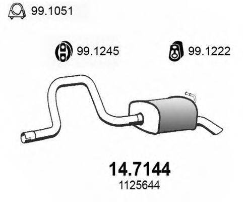 Глушитель выхлопных газов конечный 14.7144 ASSO