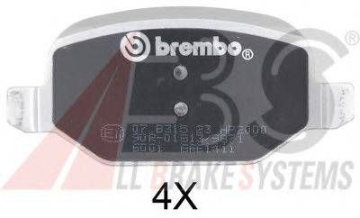Комплект тормозных колодок, дисковый тормоз 37184S A.B.S.