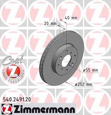 Тормозной диск 540.2491.20 ZIMMERMANN