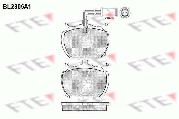 Комплект тормозных колодок, дисковый тормоз BL2305A1 FTE