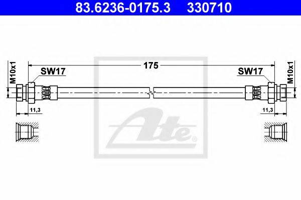 Тормозной шланг T 85 090 BREMBO