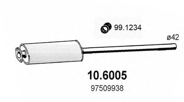 Средний глушитель выхлопных газов 10.6005 ASSO