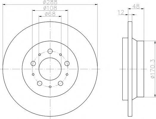 Тормозной диск 8DD 355 107-081 HELLA PAGID