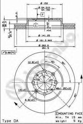 Тормозной диск 09.5509.14 BREMBO