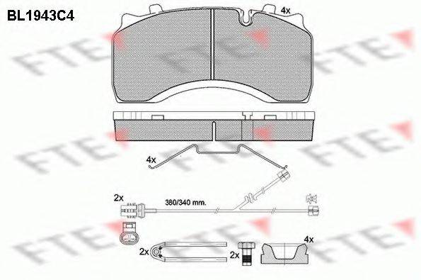 Комплект тормозных колодок, дисковый тормоз BL1943C4 FTE