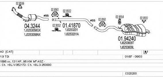 Система выпуска ОГ C020200000566 MTS