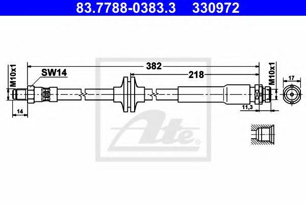 Тормозной шланг T 86 025 BREMBO