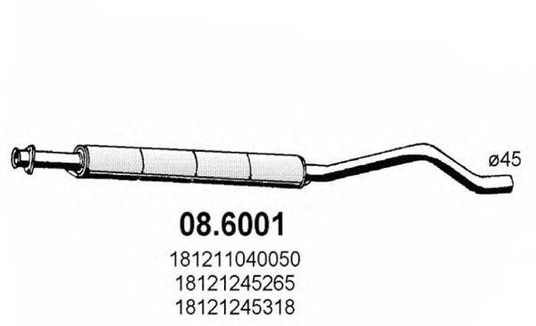 Средний глушитель выхлопных газов 08.6001 ASSO