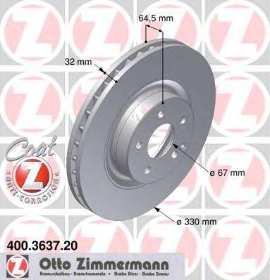 Тормозной диск 400.3637.20 ZIMMERMANN