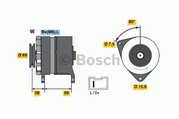 Генератор 0 986 037 051 BOSCH