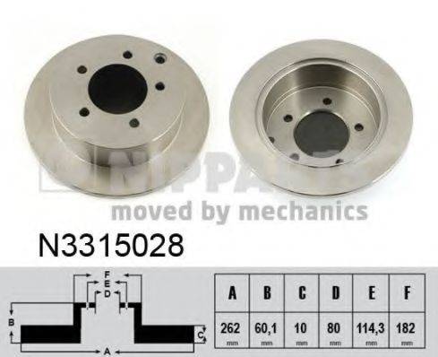 Тормозной диск N3315028 NIPPARTS