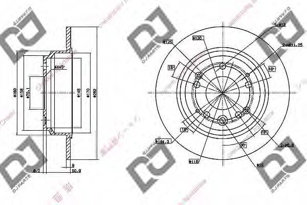 Тормозной диск BD1048 DJ PARTS