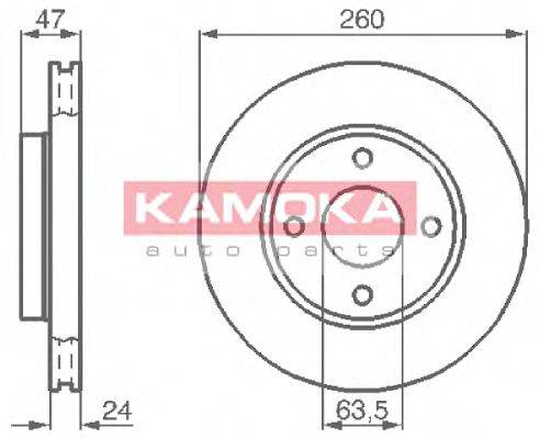 Тормозной диск 103728 KAMOKA