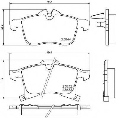 23832 Тормозные колодки PAGID T1225 PAGID