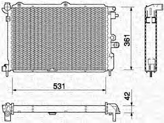 Радиатор, охлаждение двигателя 350213754000 MAGNETI MARELLI