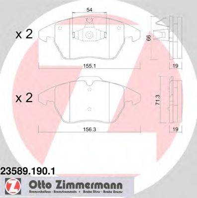 Комплект тормозных колодок, дисковый тормоз 23589.190.1 ZIMMERMANN