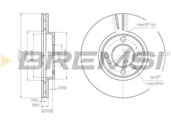 Тормозной диск DBA207V BREMSI