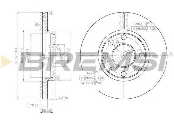 Тормозной диск DBA151V BREMSI