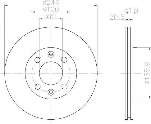 Тормозной диск 8DD 355 102-151 HELLA PAGID