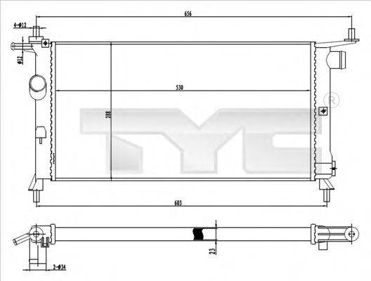 Радиатор, охлаждение двигателя 725-0020 TYC