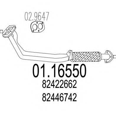 Труба выхлопного газа 01.16550 MTS