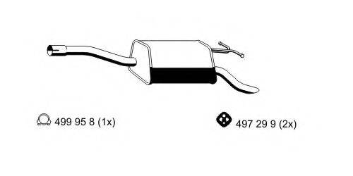 Глушитель выхлопных газов конечный 362276 ERNST