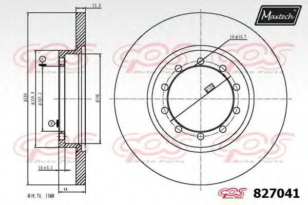 Тормозной диск 827041.0000 MAXTECH