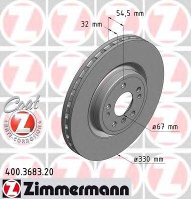 Тормозной диск 400.3683.20 ZIMMERMANN