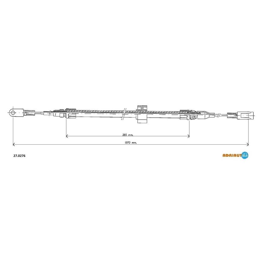 Трос стояночного тормоза передний левый/правый 1970mm/285mm 27.0276 ADRIAUTO