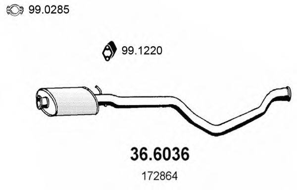Средний глушитель выхлопных газов 36.6036 ASSO