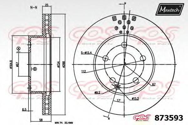 Тормозной диск 873593.6980 MAXTECH