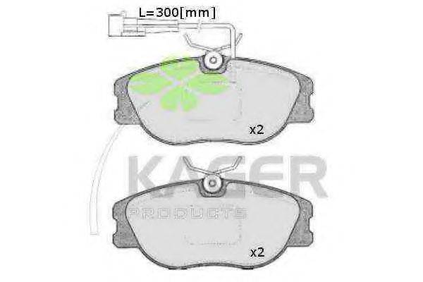 Комплект тормозных колодок, дисковый тормоз 35-0238 KAGER