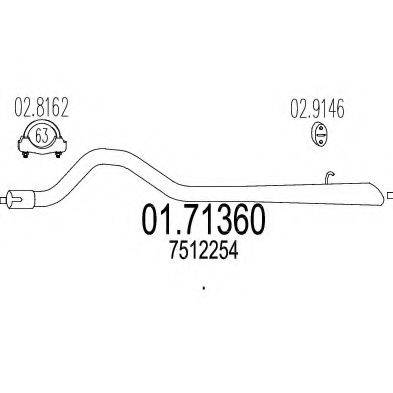 Труба выхлопного газа 01.71360 MTS