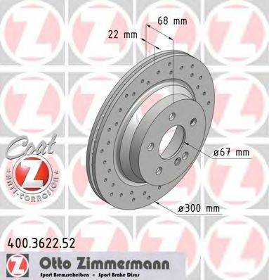 Тормозной диск 400.3622.52 ZIMMERMANN