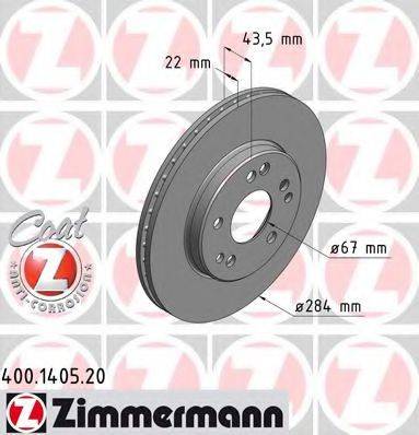 Тормозной диск 400.1405.20 ZIMMERMANN