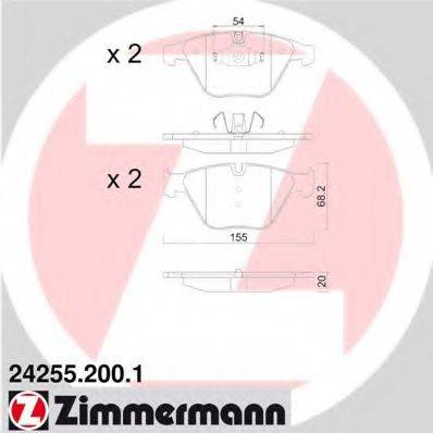 Комплект тормозных колодок, дисковый тормоз 24255.200.1 ZIMMERMANN