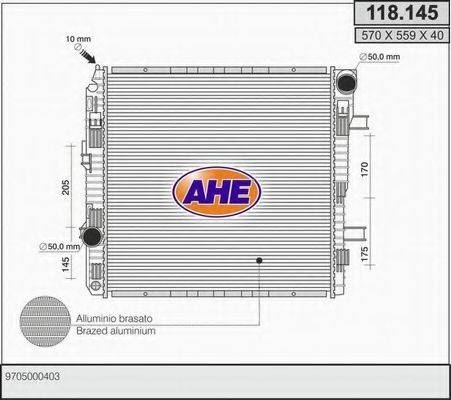 Радиатор, охлаждение двигателя 118.145 AHE