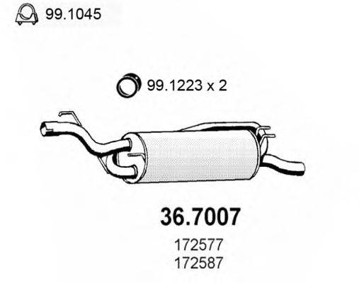 Глушитель выхлопных газов конечный 36.7007 ASSO