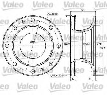 Тормозной диск 187060 VALEO