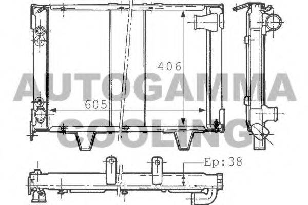 Радиатор, охлаждение двигателя 100792 AUTOGAMMA