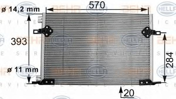 Конденсатор, кондиционер 8FC 351 301-261 HELLA