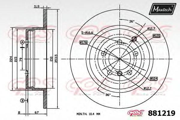 Тормозной диск 881219.6060 MAXTECH