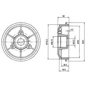 Тормозной барабан 36-0095 KAGER