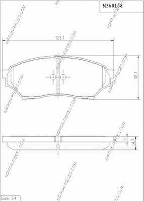 Комплект тормозных колодок, дисковый тормоз M360I68 NPS