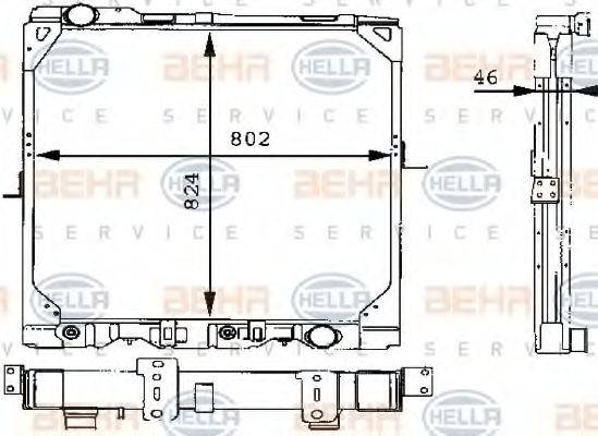 Радиатор, охлаждение двигателя 8MK 376 709-311 HELLA